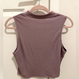 Light Purple Mock-Neck Crop Top